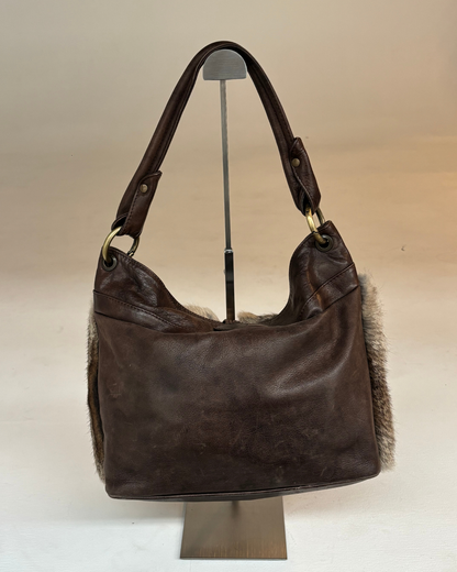 Vintage Brown Real Fur Bag