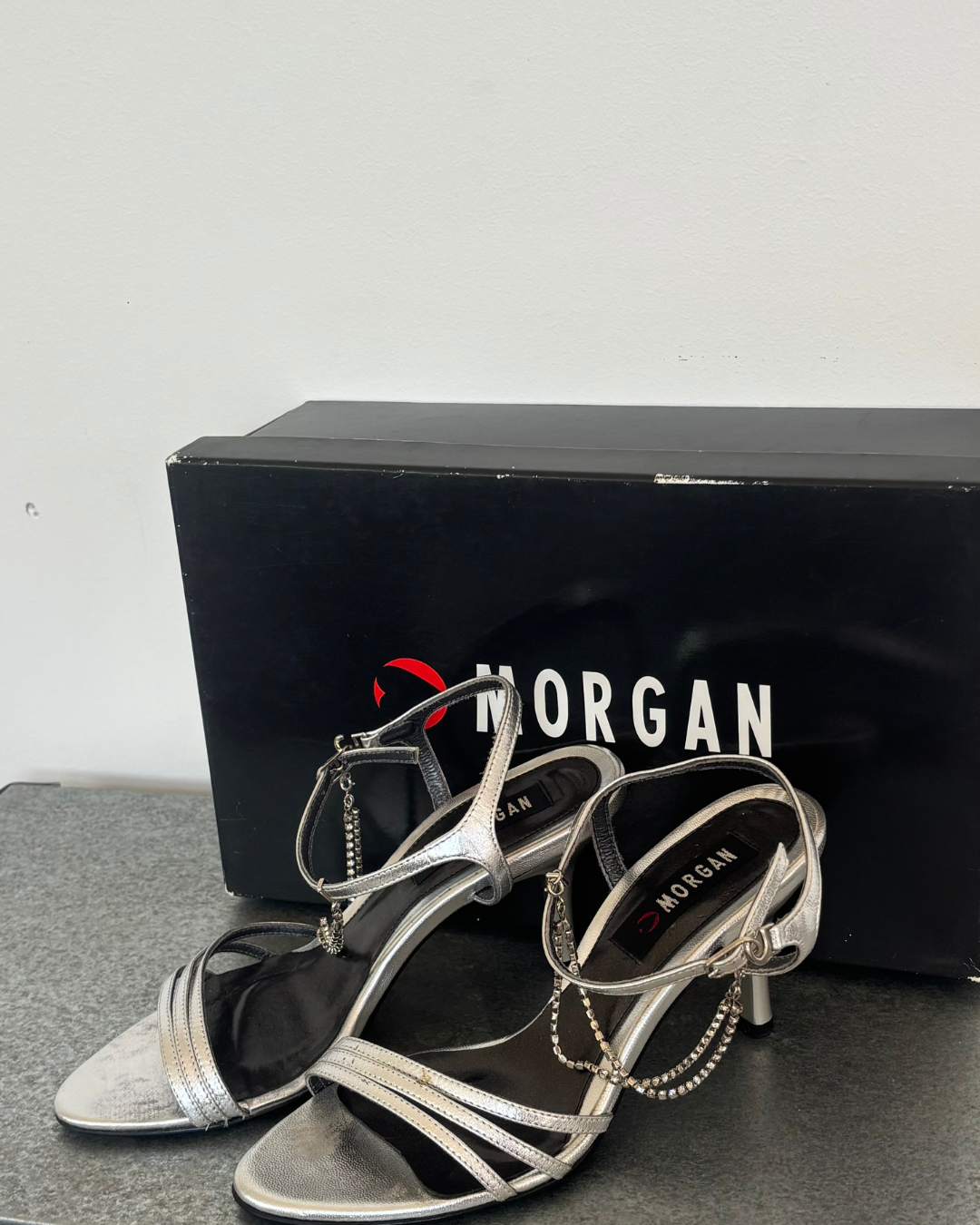Morgan De Toi Silver Heels With Chain