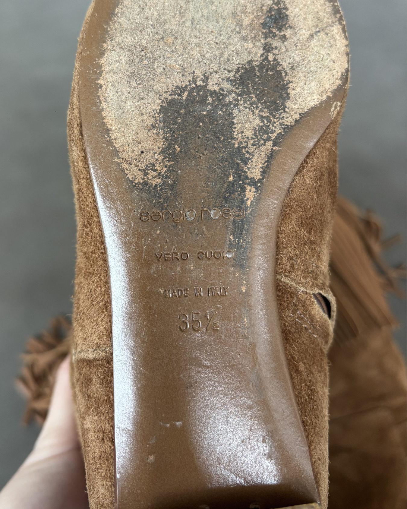 Sergio Rossi Suede Fringe Boots