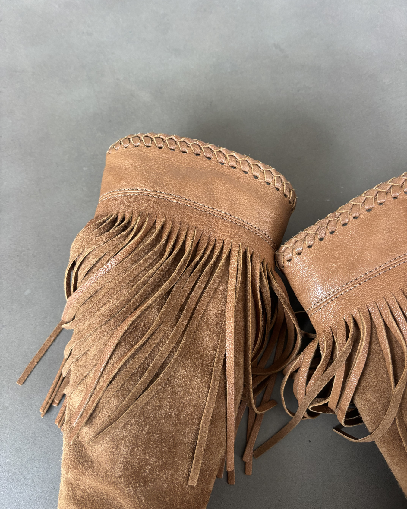Sergio Rossi Suede Fringe Boots