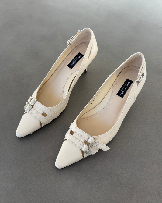 Sonia Rykiel Cream Buckle Heels