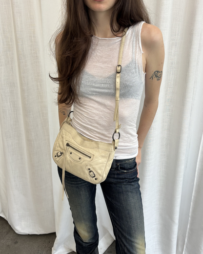 Balenciaga Cream Clutch/ Crossbody Bag