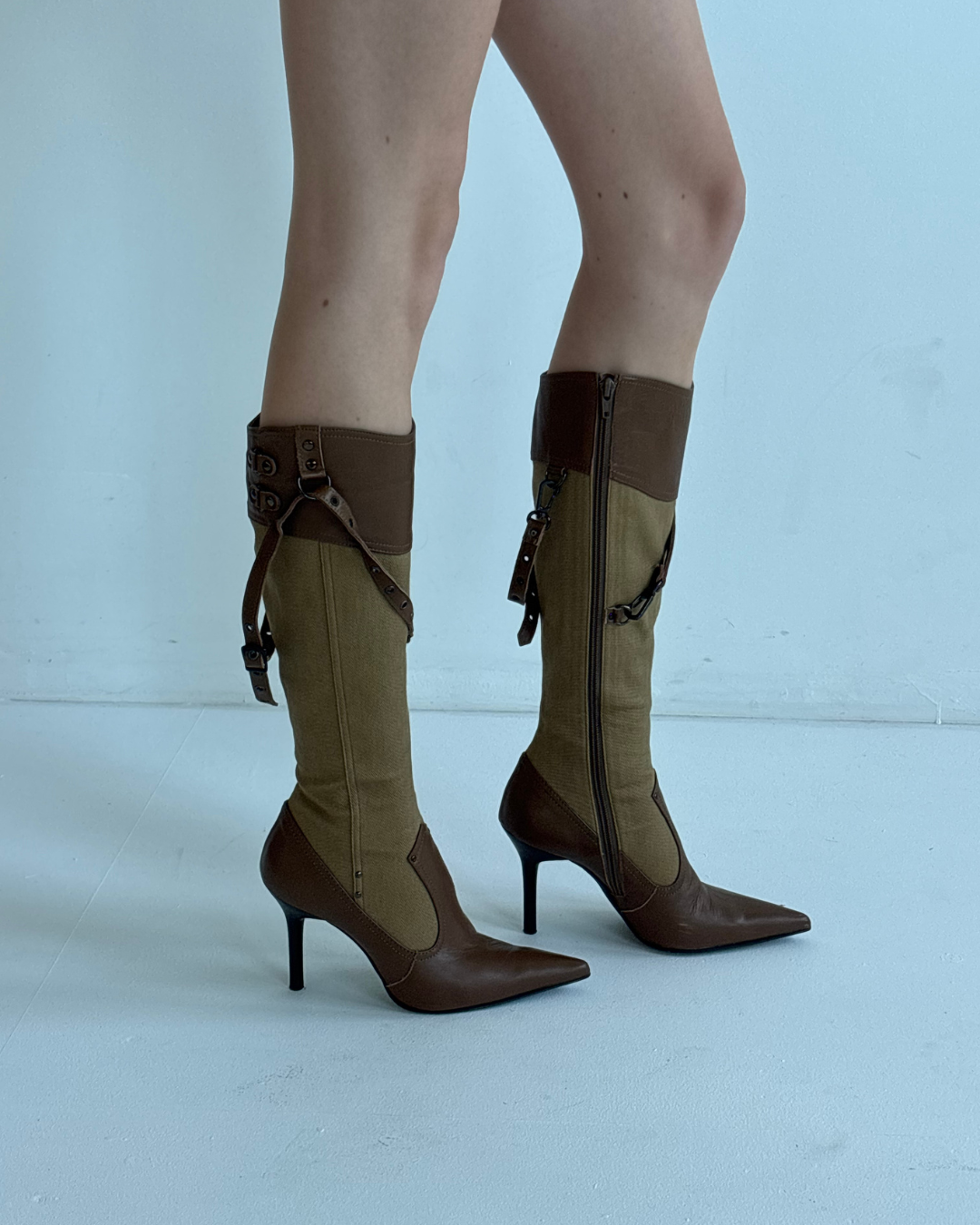 Vintage Knee High Strap Boots