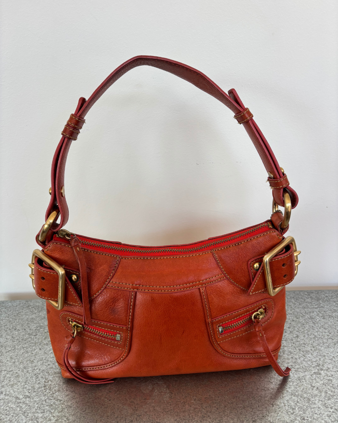DKNY Orange Buckle Bag
