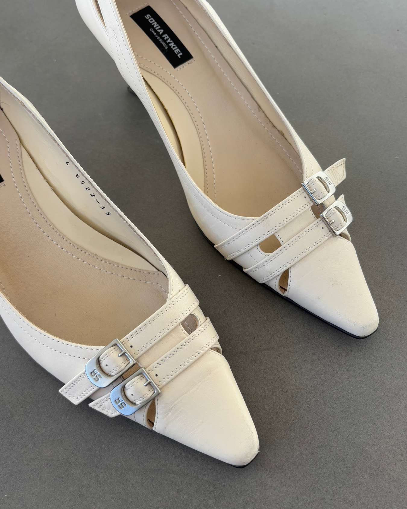 Sonia Rykiel Cream Buckle Heels