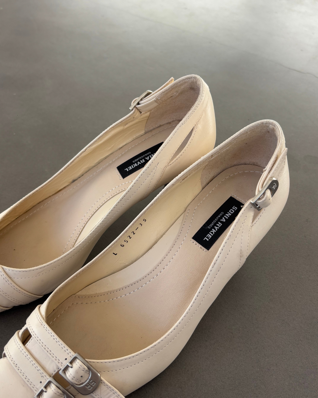 Sonia Rykiel Cream Buckle Heels