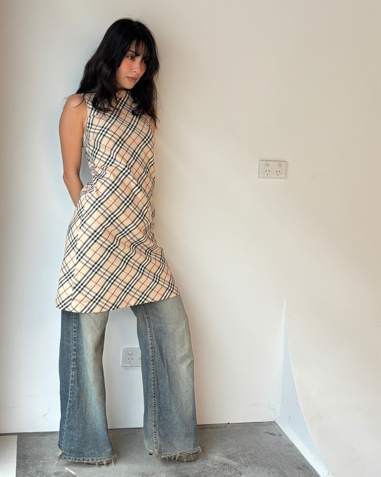 Vintage Burberry Midi Dress