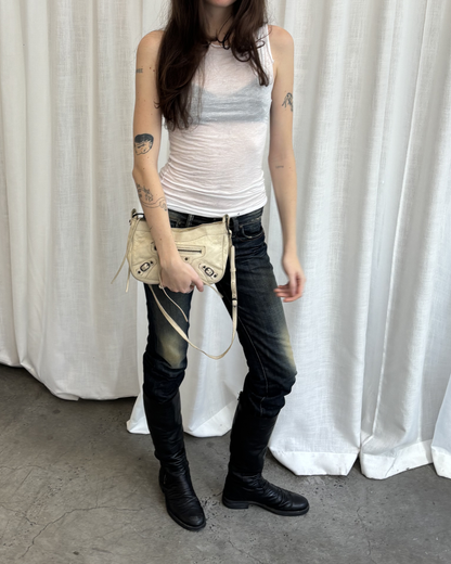 Balenciaga Cream Clutch/ Crossbody Bag