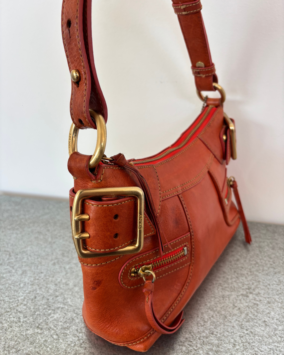 DKNY Orange Buckle Bag