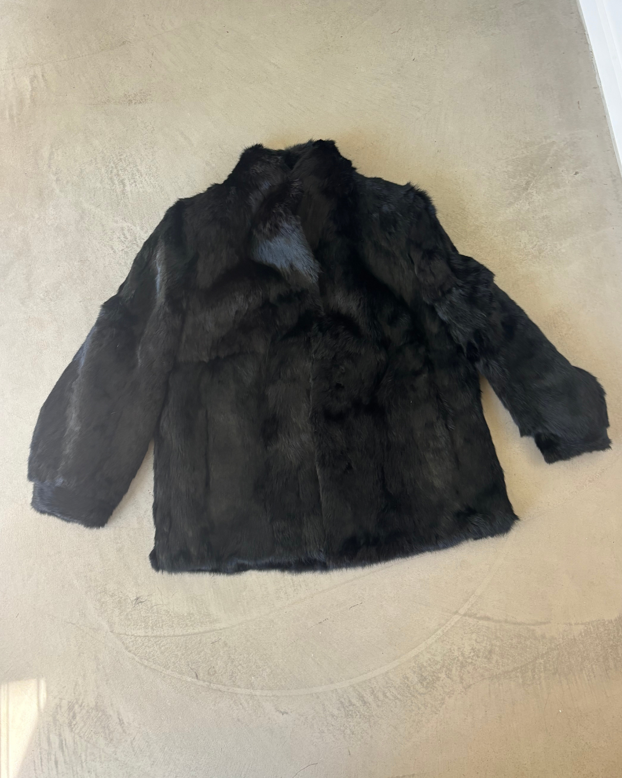 Real Fur Black Coat