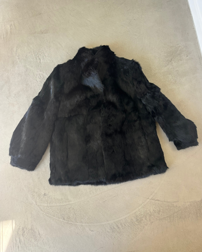 Real Fur Black Coat