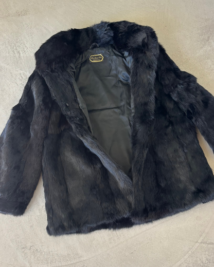 Real Fur Black Coat