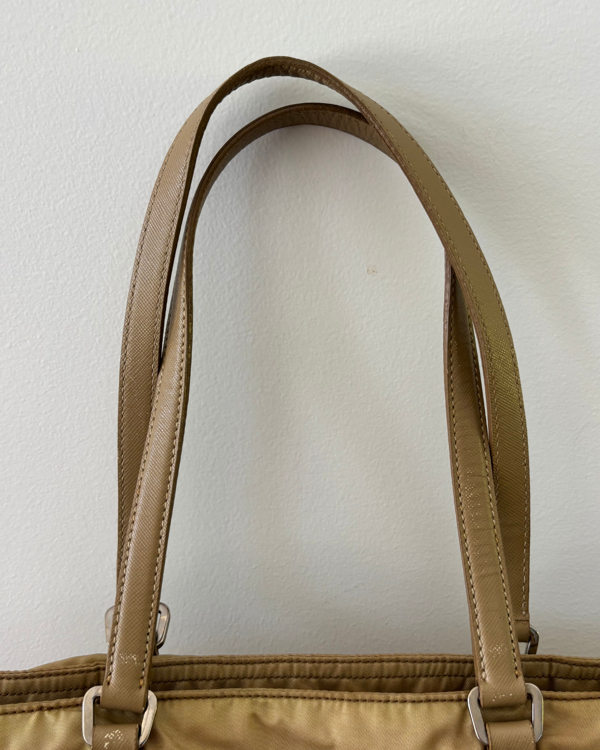 Prada Tan Nylon Tote Bag