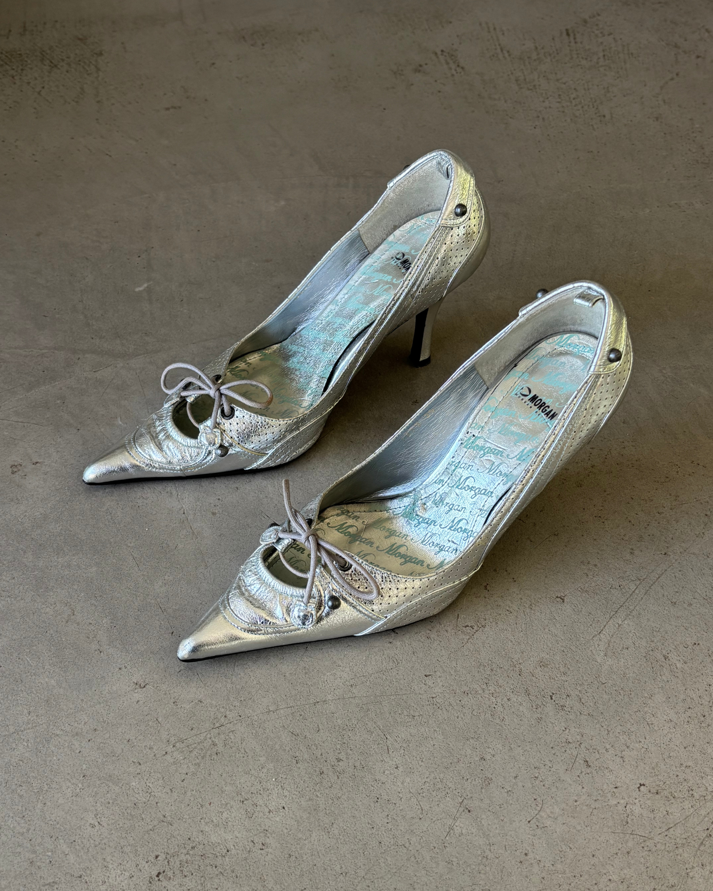 Morgan De Toi Silver Sporty Metallic Heels