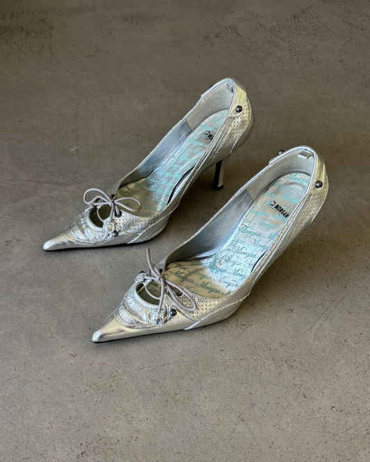 Morgan De Toi Silver Sporty Metallic Heels