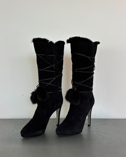 Sergio Rossi Fur Boots