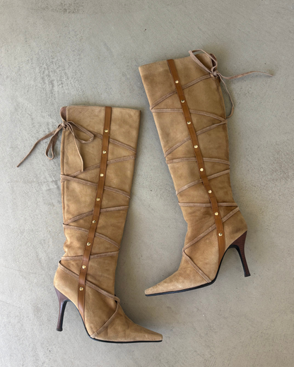 Tan Suede Leather Boots