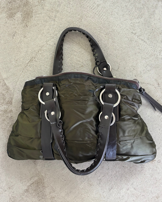 Francesco Biasia Olive Lace Up Bag