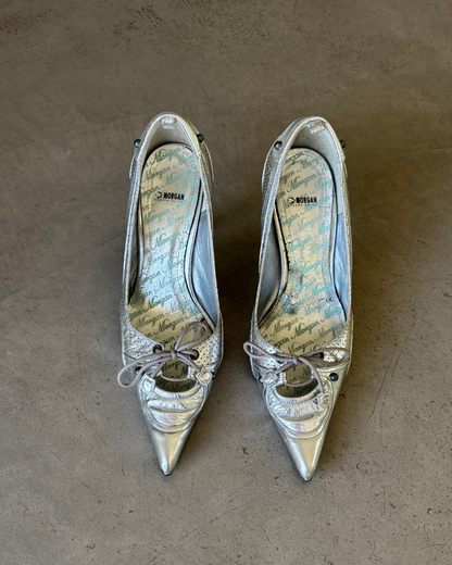 Morgan De Toi Silver Sporty Metallic Heels