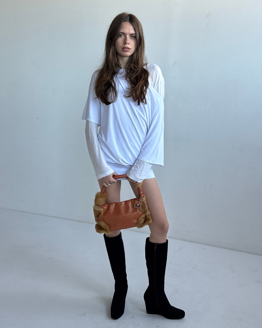 Pelle Borsa Orange Fur Bag