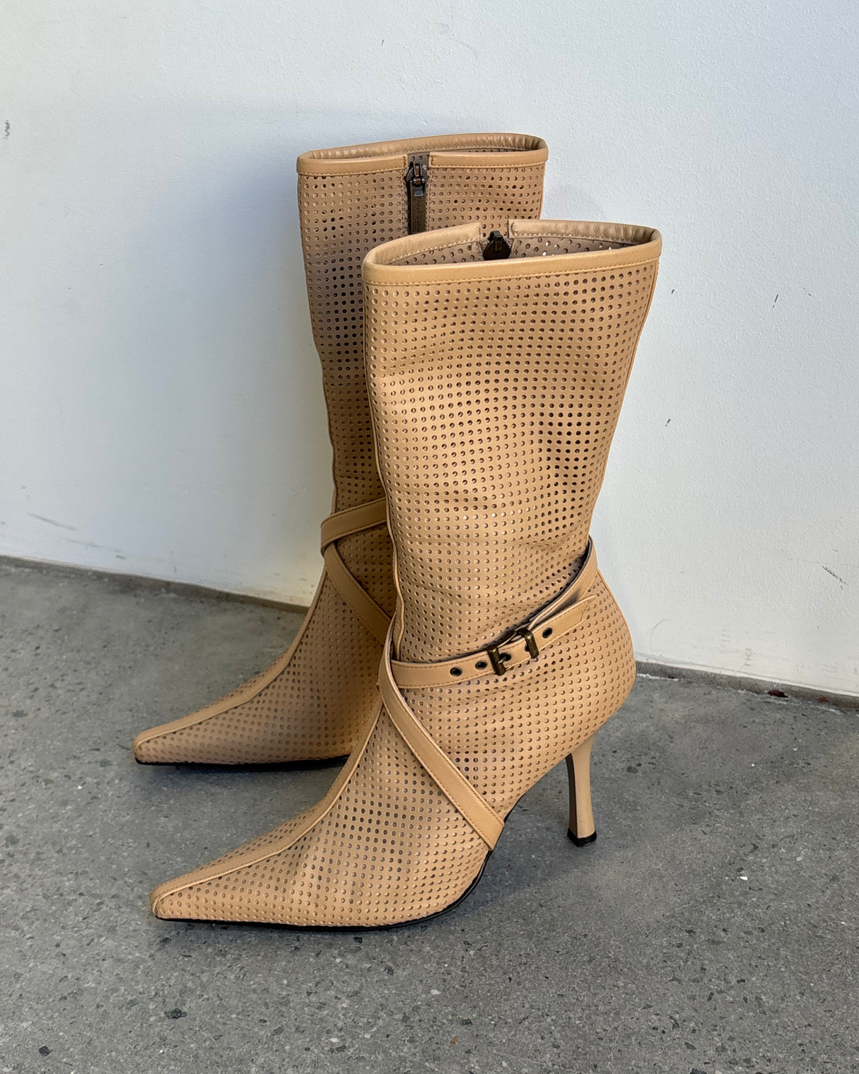 Tan Buckle Calf Boots