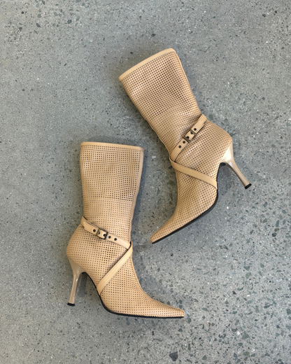 Tan Buckle Calf Boots