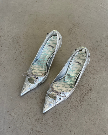 Morgan De Toi Silver Sporty Metallic Heels