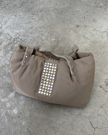Tres Tan Studded Puffer Bag