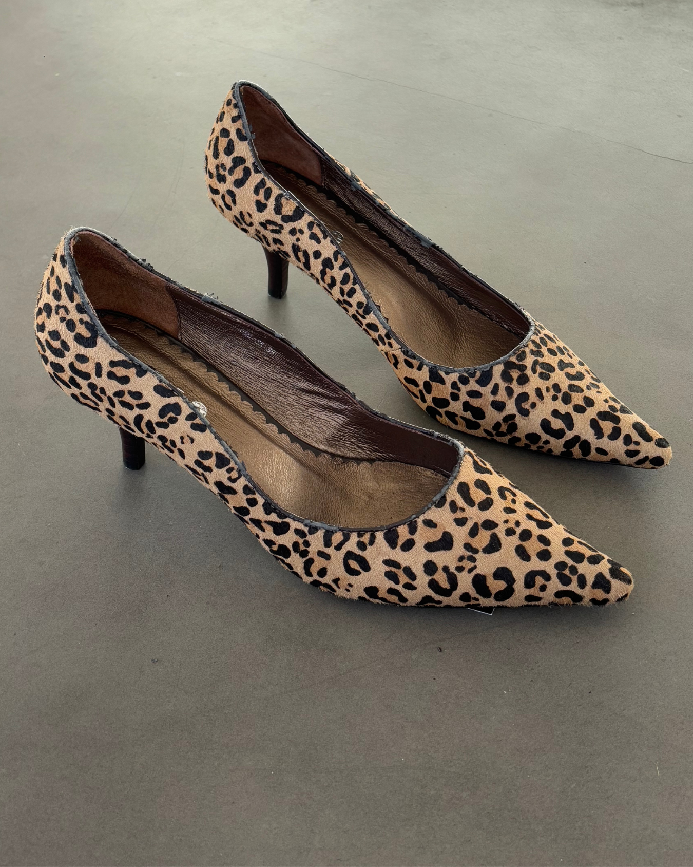 Vintage Hide Leopard Print Kitten heels