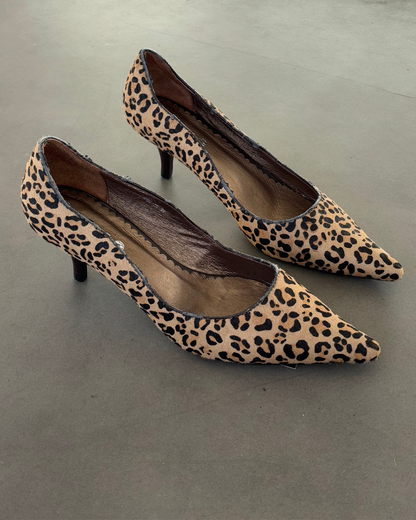 Vintage Hide Leopard Print Kitten heels