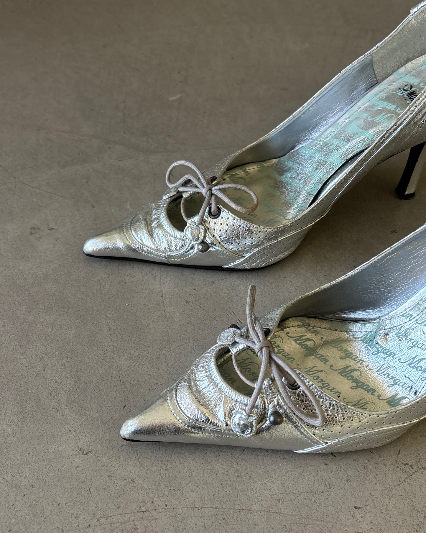 Morgan De Toi Silver Sporty Metallic Heels