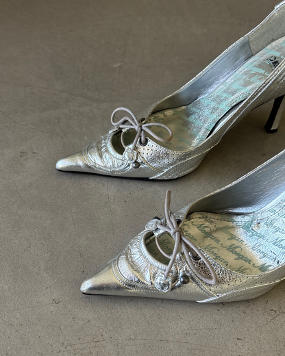 Morgan De Toi Silver Sporty Metallic Heels