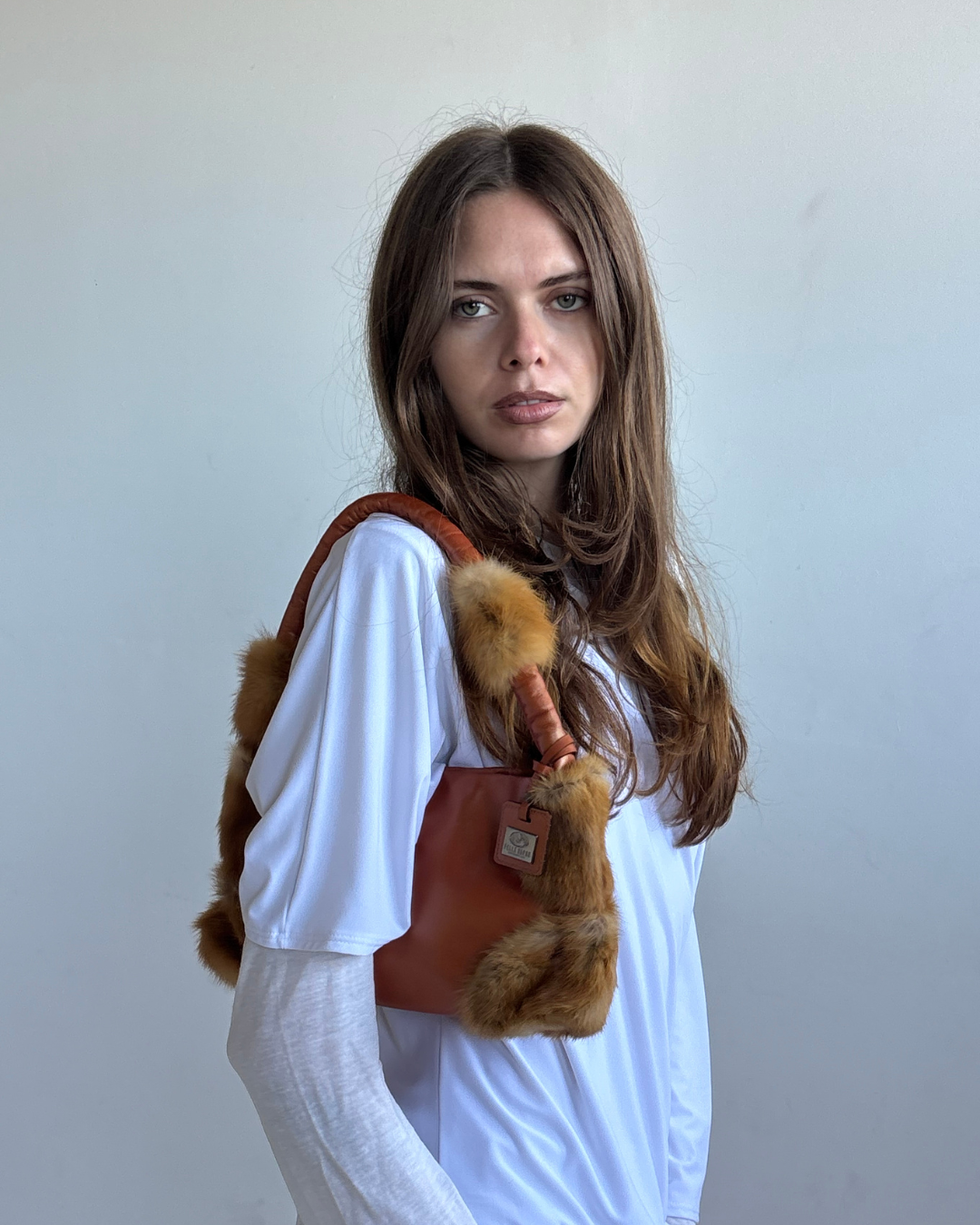 Pelle Borsa Orange Fur Bag