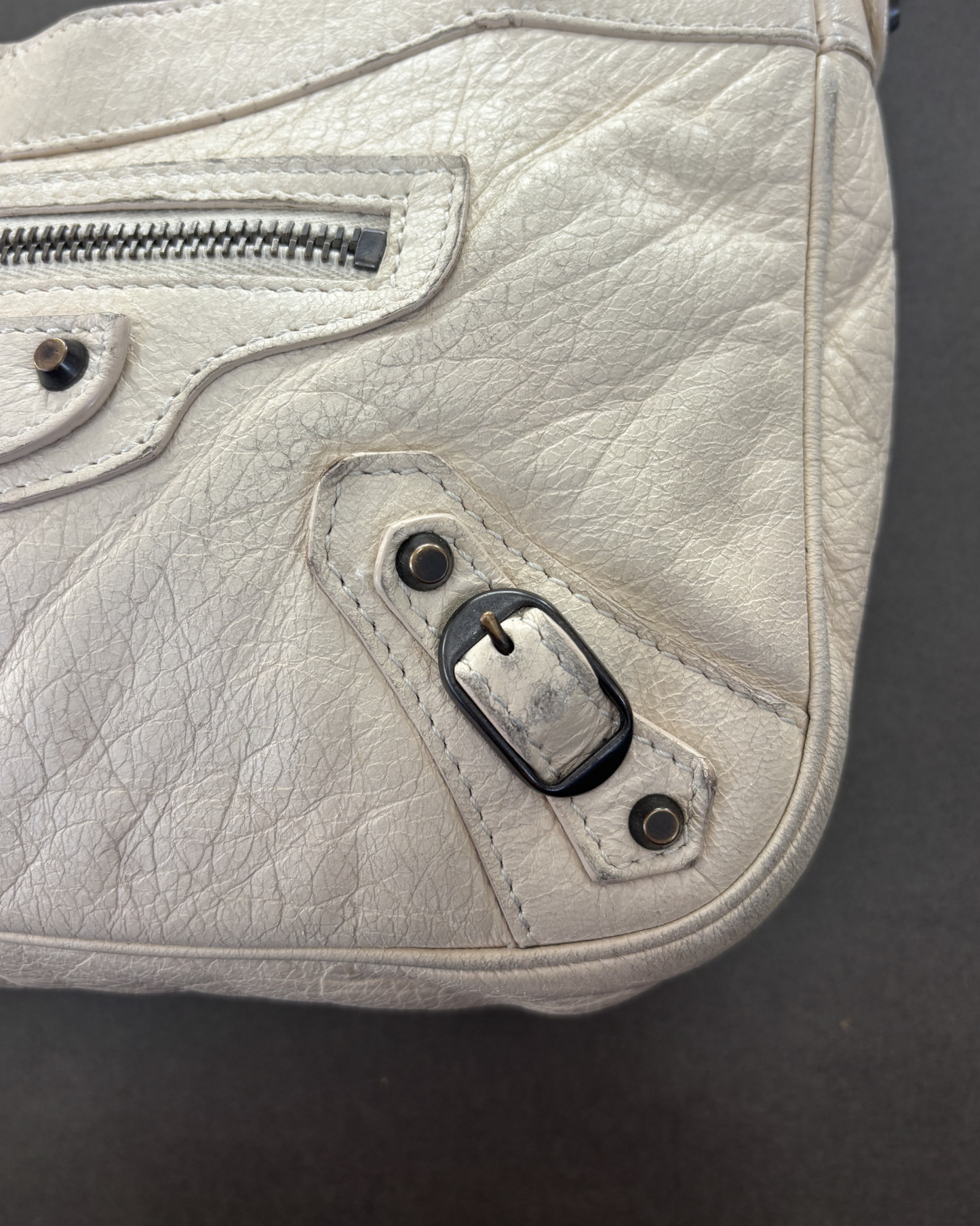 Balenciaga Cream Clutch/ Crossbody Bag